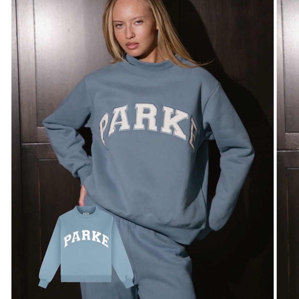 Parker Blue Cozy Logo Sweatshirt - Women's Sweater